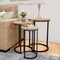 Round Nesting Tables-Set Of 3 Modern Woodgrain Look For Living Room Coffee Tables Or Nightstands-Accent Home Furniture